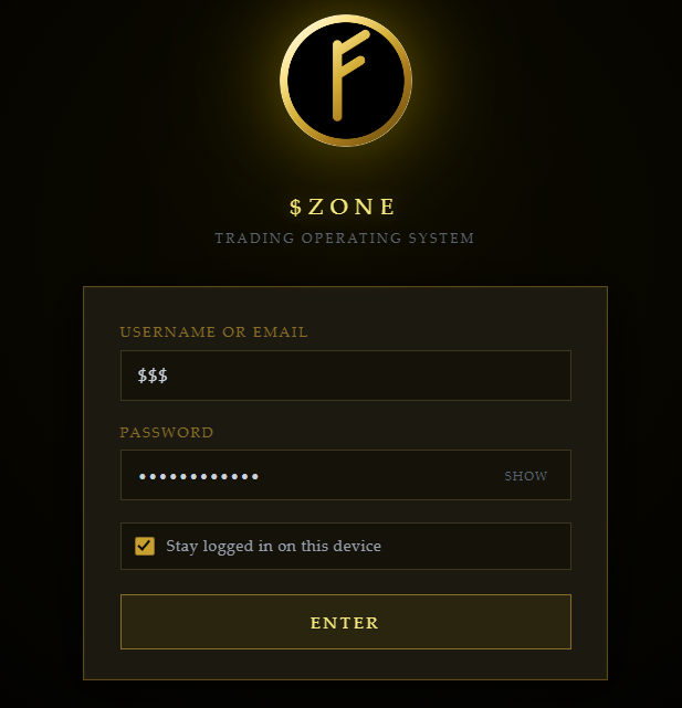 MoneyZone login screen